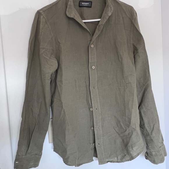 Nohow Green Casual Button Down Dress Shirt - Picture 3 of 4